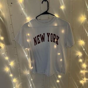 White and red Brandy Melville New York tee